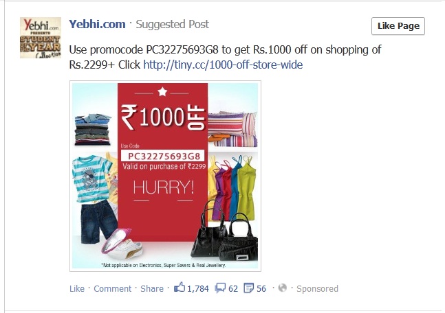 Facebook Suggested Posts on Desktop