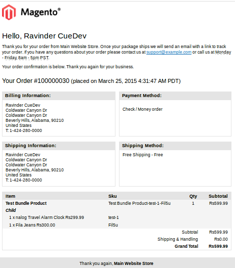 Such emails, with all the order information, come in handy both to the company & the customer.